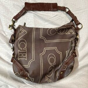 Coach Brown and Tan Shoulder Bag